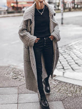 Marlene | Chunky-Knit Longline Cardigan with Shawl Collar