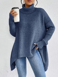 Greta | Oversized Turtleneck Sweater with High-Low Hem