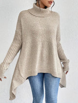 Greta | Oversized Turtleneck Sweater with High-Low Hem