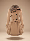 Nora | Vintage-Inspired Trench Coat with Faux-Fur Collar