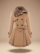 Nora | Vintage-Inspired Trench Coat with Faux-Fur Collar