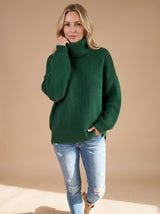 Hannah | Oversized Ribbed Turtleneck Sweater for Women