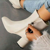 Annika | Pointed-Toe Ankle Boots with Block Heel