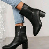 Annika | Pointed-Toe Ankle Boots with Block Heel