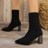 Emilia | Women's Suede Ankle Boots with Block Heel and Padded Insole