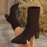 Emilia | Women's Suede Ankle Boots with Block Heel and Padded Insole