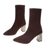 Emilia | Women's Suede Ankle Boots with Block Heel and Padded Insole