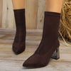 Emilia | Women's Suede Ankle Boots with Block Heel and Padded Insole