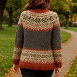 Hannah | Nordic Fair Isle Knit Cardigan with Button Front