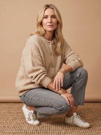 Hannah | Oversized Button-Front Knit Cardigan for Women