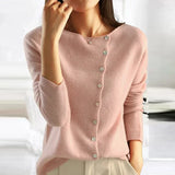 Elise | V-Neck Knit Cardigan with Three-Quarter Sleeves