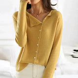 Elise | V-Neck Knit Cardigan with Three-Quarter Sleeves