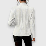 Maribel | Elegant Cable-Knit Cardigan with Stand-Up Collar