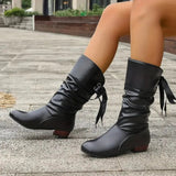 Oriana | Fashionable Lace-Up Ankle Boots with Buckle Detail