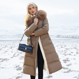 Sophia | Long Quilted Winter Coat with Plush Collar