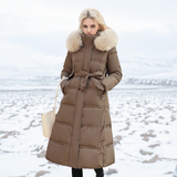 Sophia | Long Quilted Winter Coat with Plush Collar
