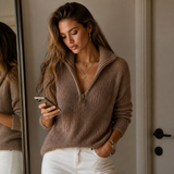 Mila | Textured Quarter-Zip Knit Sweater for Women
