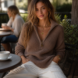 Mila | Textured Quarter-Zip Knit Sweater for Women