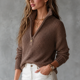 Mila | Textured Quarter-Zip Knit Sweater for Women