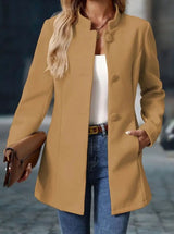 Amelia | Elegant Longline Coat with Button Closure