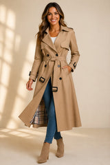 Amelia | Elegant Belted Longline Trench Coat for Women