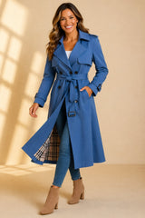 Amelia | Elegant Belted Longline Trench Coat for Women