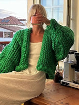 Bella | Chunky Knit V-Neck Cardigan for Women