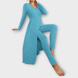 Bella | Casual Knit Dress with Side Slit and Leggings Set