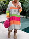 Natalie | Long-Sleeved Sweater Dress with V-Neck