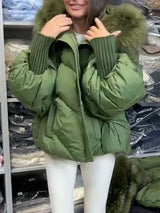 Vivienne | Women's Hooded Jacket with Plush Trim & Cinched Waist