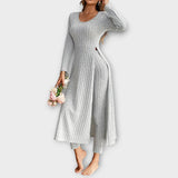 Bella | Casual Knit Dress with Side Slit and Leggings Set