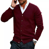 Bennett | Men's Slim Fit V-Neck Button Cardigan