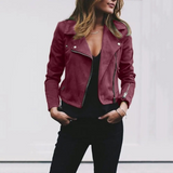 Nora | Women's Windproof Moto Jacket with Twist Collar