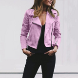Nora | Women's Windproof Moto Jacket with Twist Collar
