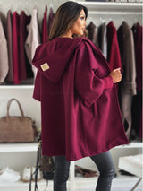 Helena | Elegant Hooded Coat with Waist Belt
