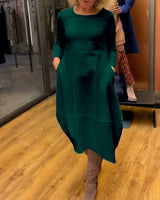 Quinn | Long Solid-Color Knit Dress