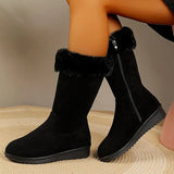 Elara | Women's Winter Boots with Plush Fur Trim & Easy Side Zipper