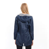 Quinn | Long Raincoat with Hood and Drawstring