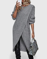 Grace | Women's Long Knit Dress with Wrap Front