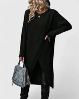Grace | Women's Long Knit Dress with Wrap Front