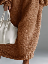 Cynthia | Women's Oversized Chunky Knit Maxi Dress with Balloon Sleeves