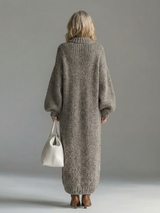 Cynthia | Women's Oversized Chunky Knit Maxi Dress with Balloon Sleeves
