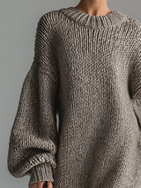 Cynthia | Women's Oversized Chunky Knit Maxi Dress with Balloon Sleeves