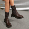 Olivia | Brown Ankle Boots with Wrap Straps and Block Heel