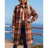 Rachel | Women's Longline Checked Coat