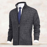 Christian | Men’s Zip-Up Knit Cardigan with Stand-Up Collar