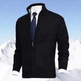 Christian | Men’s Zip-Up Knit Cardigan with Stand-Up Collar