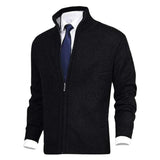 Christian | Men’s Zip-Up Knit Cardigan with Stand-Up Collar