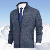 Christian | Men’s Zip-Up Knit Cardigan with Stand-Up Collar