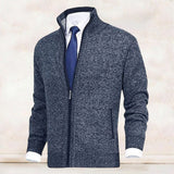 Christian | Men’s Zip-Up Knit Cardigan with Stand-Up Collar